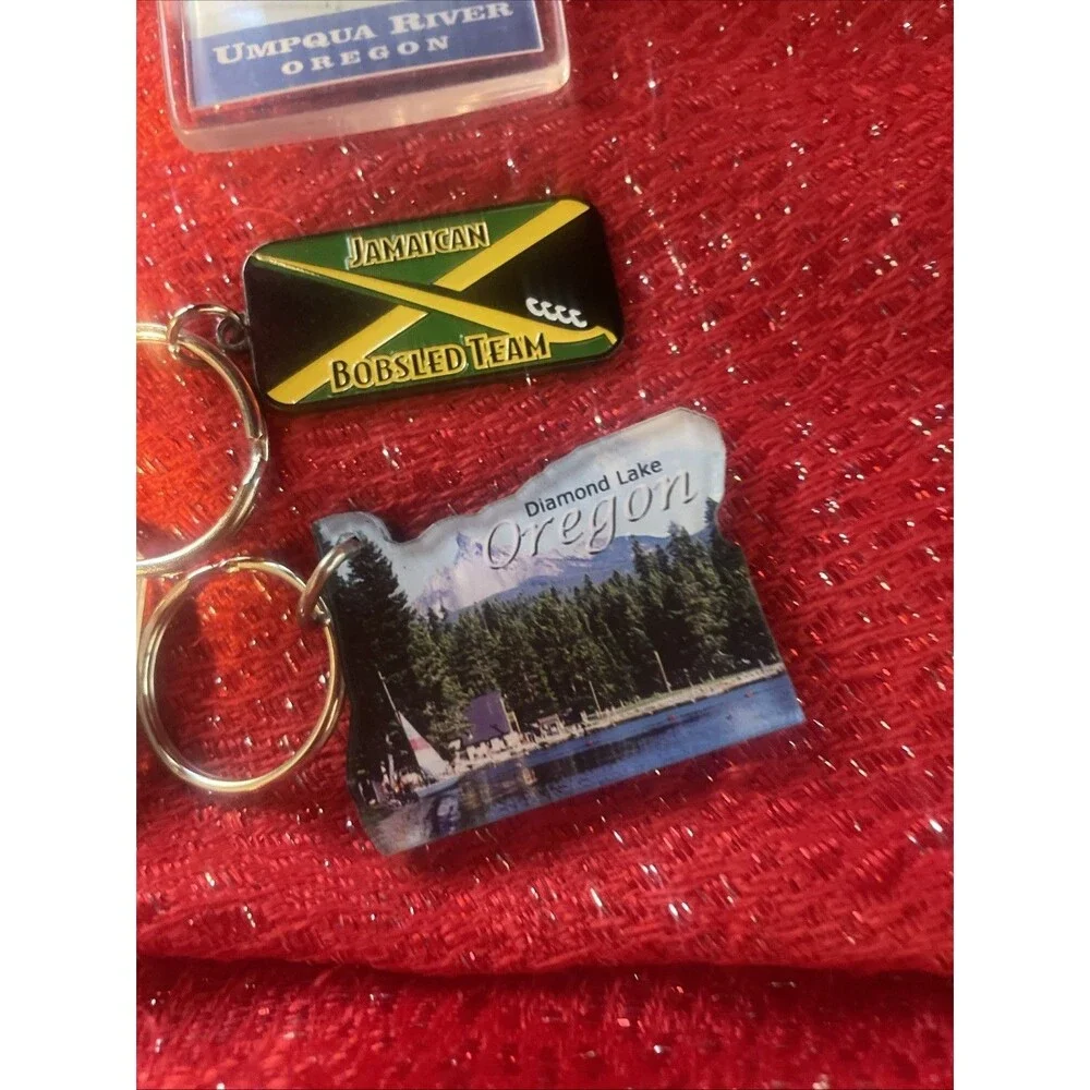 Vintage Souvenir Keychain Lot of 13 Oregon Grand Canyon Cancun Bourbon Street